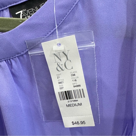 NWT - 7th Avenue - New York & Company - Purple Blouse - M - Picture 2 of 5